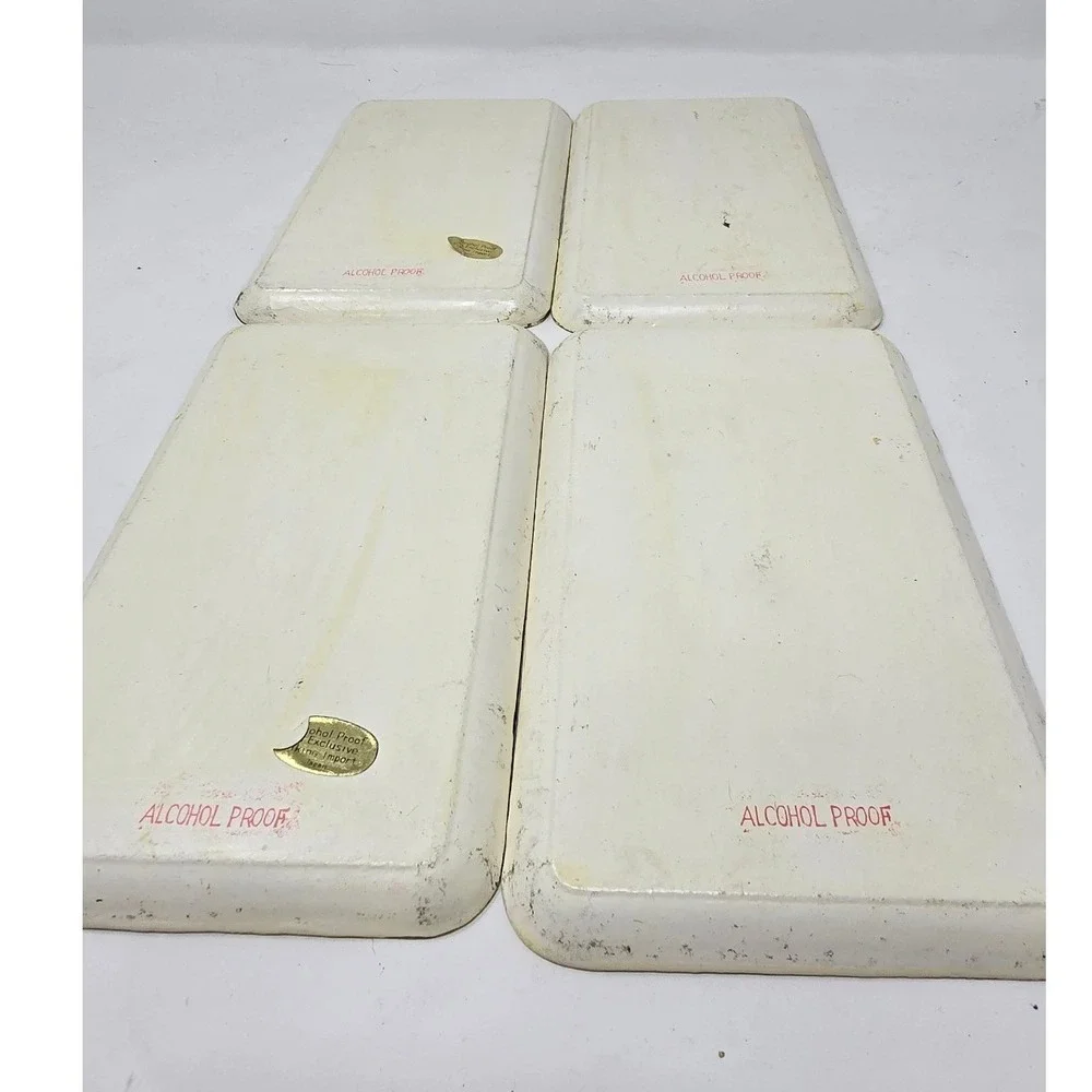 Vtg‎ Viking Import Japan paper mache trays set of 4 floral Chinoiserie